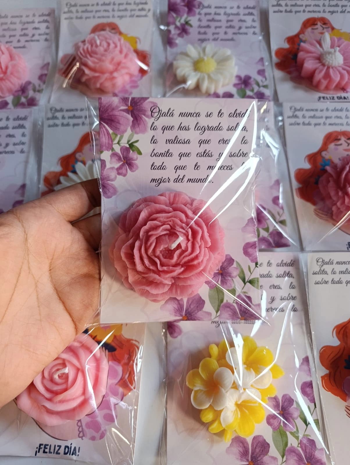 Velas Florales en Tarjetas